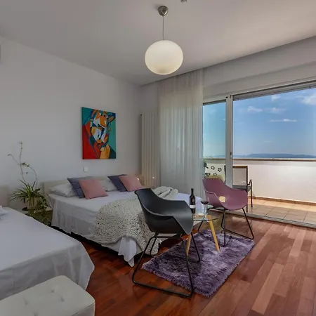 公寓 Terra Magica Deluxe Or With Heating, Free Parking, Terrace And Sea View *